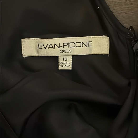 evan picone black bubble ruffle dress, size 10 - Picture 4 of 8